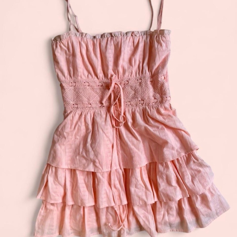 Pink Tiered Ruffle Sundress